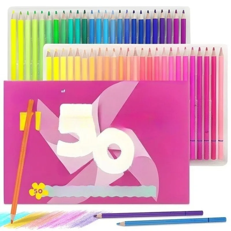 50-Count Pre-Sharpened Fluorescent Colored Pencils,,Wood,Soft Core,Artist Quality for Sketching&Coloring
50-Count Pre-Sharpened Fluorescent Colored Pencils,,Wood,Soft Core,Artist Quality for Sketching&Coloring