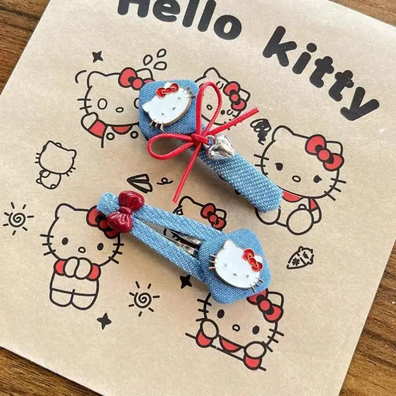 2Pcs Hellokitty Hair Clip Korean Girl Sanrio Blue Denim Bow Bb Clip Children's Kawaii Hair Clip Student Cartoon Hair Accessory
2Pcs Hellokitty Hair Clip Korean Girl Sanrio Blue Denim Bow Bb Clip Children's Kawaii Hair Clip Student Cartoon Hair Accessory
