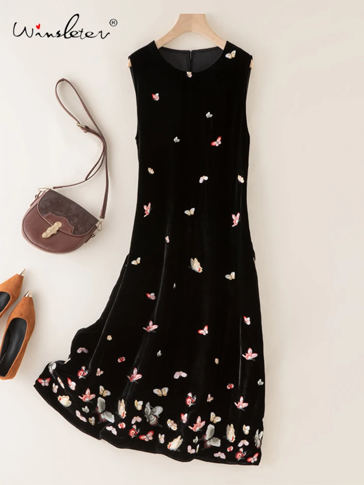 Winsleter-Women Bottom 100%Silk Elegant Velvet Vest Dress, Butterfly Embroidery, Retro Temperament Dresses, 2025 Autumn D58033CC
Winsleter-Women Bottom 100%Silk Elegant Velvet Vest Dress, Butterfly Embroidery, Retro Temperament Dresses, 2025 Autumn D58033CC