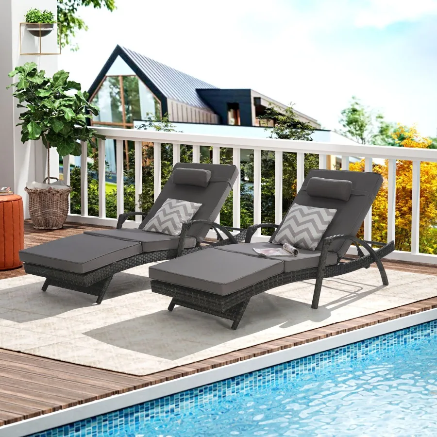 Outdoor Wicker Long Reclining Chair Set of 2 with Cushions Wicker Reclining Lounge Chair Lawn Sunbathing Chairs Recliner up to
Outdoor Wicker Long Reclining Chair Set of 2 with Cushions Wicker Reclining Lounge Chair Lawn Sunbathing Chairs Recliner up to