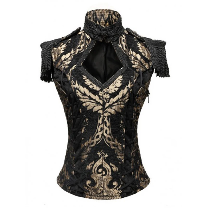 Custom Made Vintage Gothic Baroque Jacquard Pattern Waistcoat Medieval Steampunk Jacket Coat Women Fancy Belle Top
Custom Made Vintage Gothic Baroque Jacquard Pattern Waistcoat Medieval Steampunk Jacket Coat Women Fancy Belle Top
