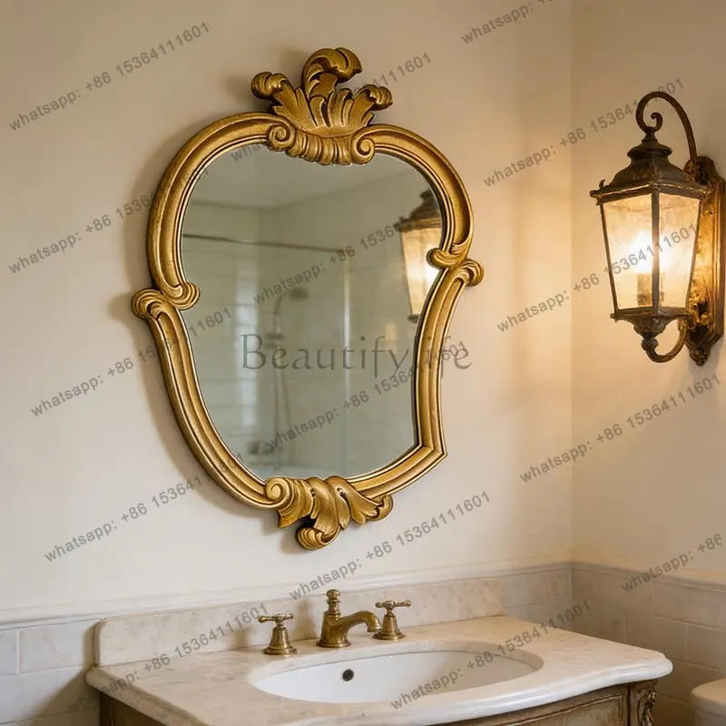D06 French retro bathroom mirror wall-mounted decorative mirror above fireplace
D06 French retro bathroom mirror wall-mounted decorative mirror above fireplace