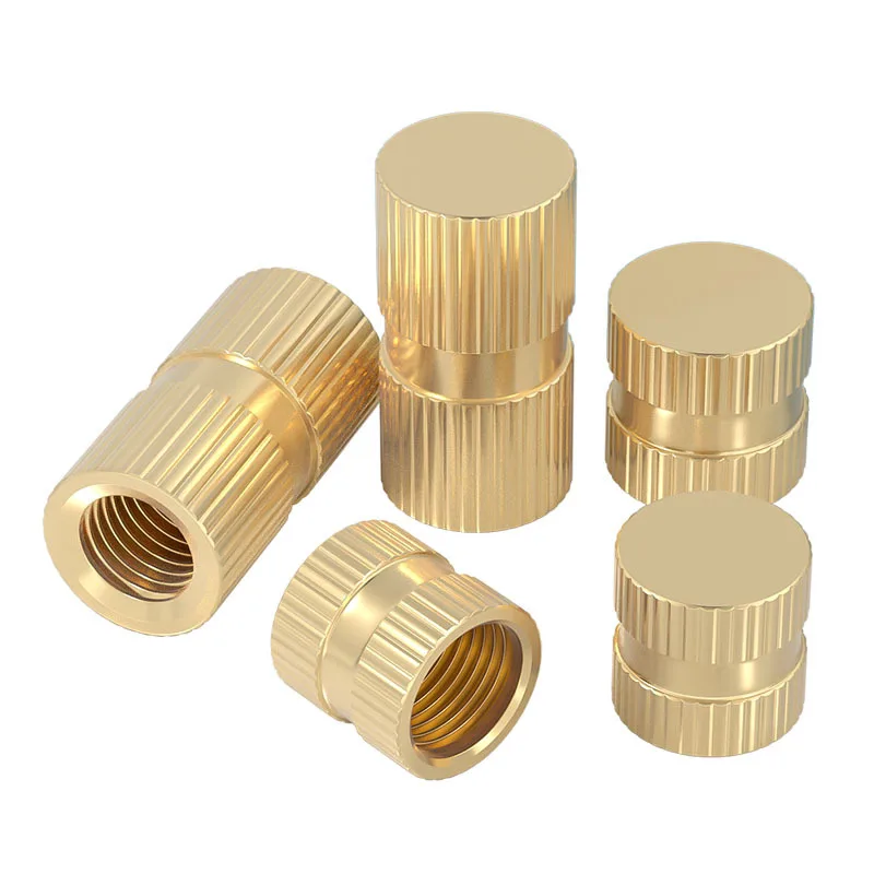 Pure copper blind hole injection molded hot melt knurled copper nuts, embedded part knurled copper insert nuts, accessories
Pure copper blind hole injection molded hot melt knurled copper nuts, embedded part knurled copper insert nuts, accessories