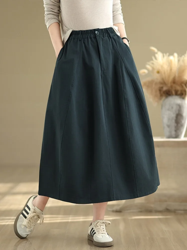 Retro Japanese Style Women's Cotton Elastic Waist Flower Bud Skirt Spring Casual A-Line Half-length Skirts Fashionable Slimming
Retro Japanese Style Women's Cotton Elastic Waist Flower Bud Skirt Spring Casual A-Line Half-length Skirts Fashionable Slimming