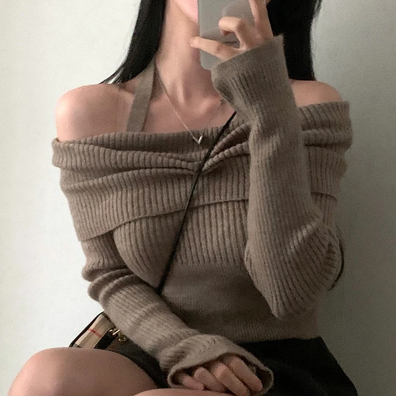 Chic Vintage Winter Knitted Sweater Women's Slim Fit Neline oulder Bared Design Versatile Sli Long Sve Color
Chic Vintage Winter Knitted Sweater Women's Slim Fit Neline oulder Bared Design Versatile Sli Long Sve Color