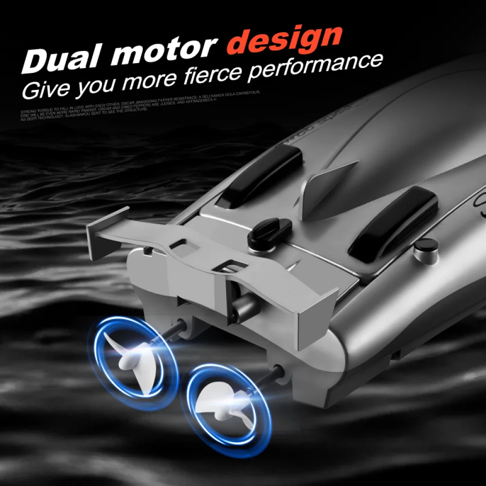 2.4G Wireless Remote Control Boat Dual Motor High-Speed Speedboat Waterproof Outdoor Water Toy for Boys Birthday Holiday Gifts
2.4G Wireless Remote Control Boat Dual Motor High-Speed Speedboat Waterproof Outdoor Water Toy for Boys Birthday Holiday Gifts