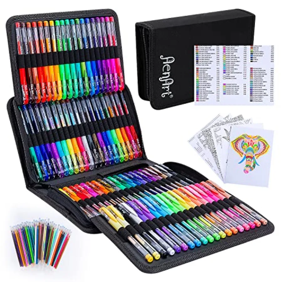 Gel Pens for Adult Coloring Books, 160 Pack Artist Colored Gel Pen with 40% More Ink, Black Case. Perfect for Drawing Doodle Cr
Gel Pens for Adult Coloring Books, 160 Pack Artist Colored Gel Pen with 40% More Ink, Black Case. Perfect for Drawing Doodle Cr