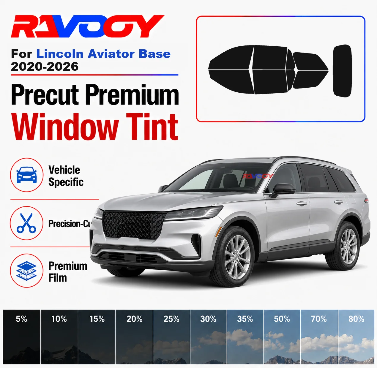 Premium Precut Window Tint Kit Front Rear Windows Rear Windshield For Lincoln Aviator Base 2020-2026 Car Solar Nano Ceramic Film
Premium Precut Window Tint Kit Front Rear Windows Rear Windshield For Lincoln Aviator Base 2020-2026 Car Solar Nano Ceramic Film