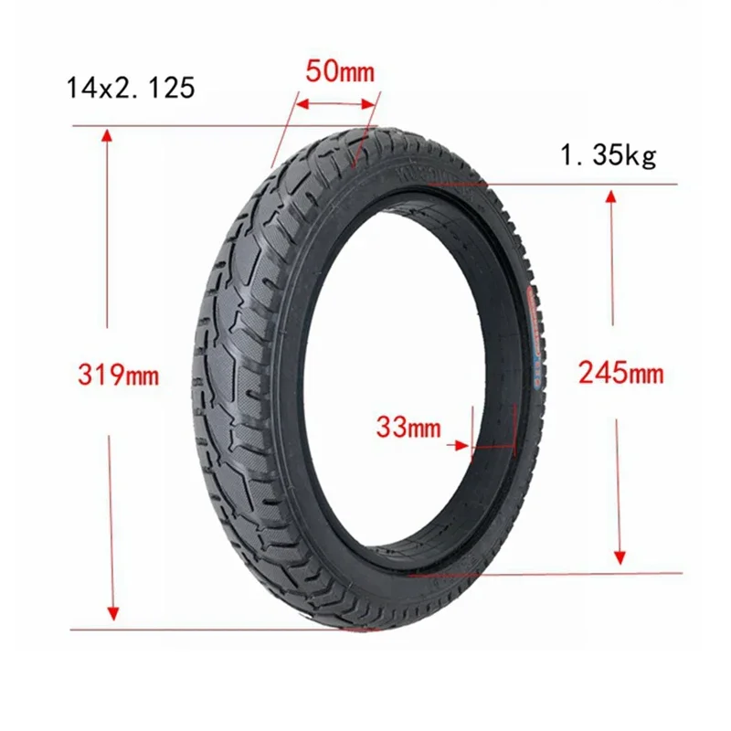 Solid Rubber Electric Tire 14*2.125 Electrombile Solid Tyre Inflation-Free Tire For Electric Bicycle Tires 14 Inch Hotselling
Solid Rubber Electric Tire 14*2.125 Electrombile Solid Tyre Inflation-Free Tire For Electric Bicycle Tires 14 Inch Hotselling