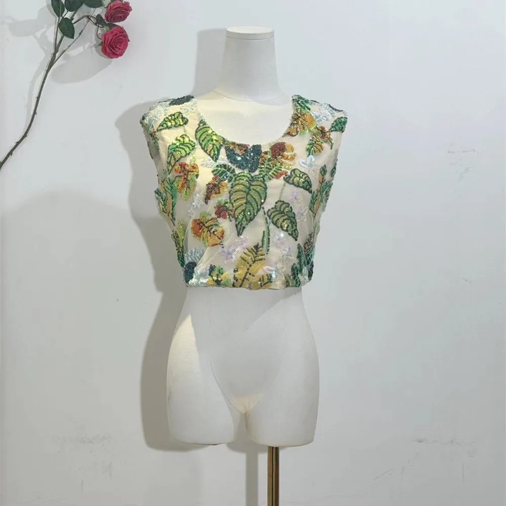 2024 New Fashion Women Multi Floral Sequin Embroidery Mesh Tank Top Summer Backless Party Crop Top
2024 New Fashion Women Multi Floral Sequin Embroidery Mesh Tank Top Summer Backless Party Crop Top
