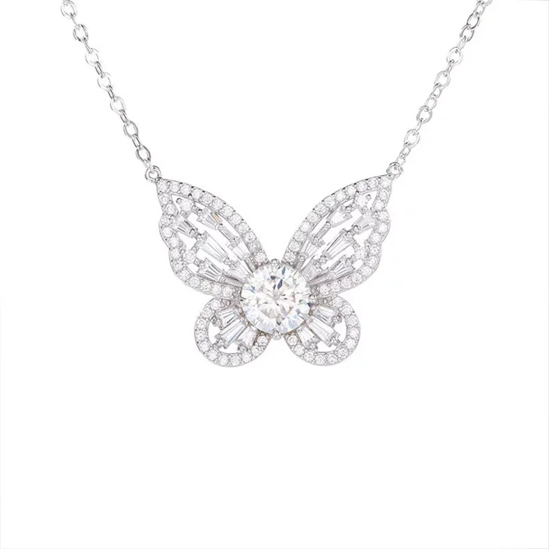 ZFSILVER Fashion Trend 925 Silver Luxury Moissanite Elegant Butterfly Necklace For Women Accessories Party Jewelry Gift MS-775BB
ZFSILVER Fashion Trend 925 Silver Luxury Moissanite Elegant Butterfly Necklace For Women Accessories Party Jewelry Gift MS-775BB