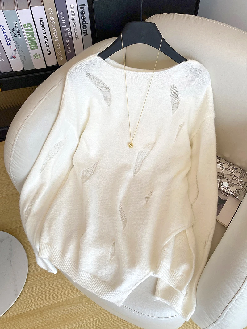 Женский ажурный вязаный свитер, тонкий, мягкий, ленивый, летний, накидка, осенний дизайн, свободный крой, удобный топ
Женский ажурный вязаный свитер, тонкий, мягкий, ленивый, летний, накидка, осенний дизайн, свободный крой, удобный топ