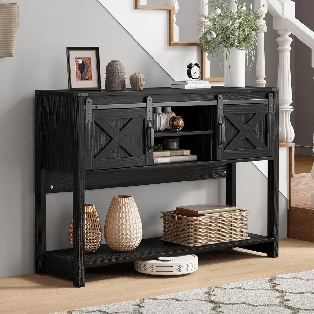 Farmhouse Console Table with Storage Shelf & Sliding Barn Door, Entryway Table with Storage, 46" Narrow Long Sofa Table, Consol
Farmhouse Console Table with Storage Shelf & Sliding Barn Door, Entryway Table with Storage, 46" Narrow Long Sofa Table, Consol