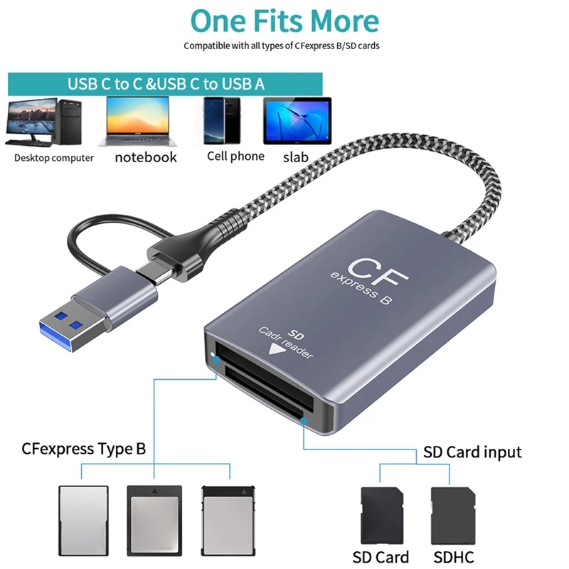 T35C 2 In 1 CF Express Type B Card Reader CF Express Card Reader Type B Adapter USB 3.2 10Gbps Portable CF Express Reader
T35C 2 In 1 CF Express Type B Card Reader CF Express Card Reader Type B Adapter USB 3.2 10Gbps Portable CF Express Reader