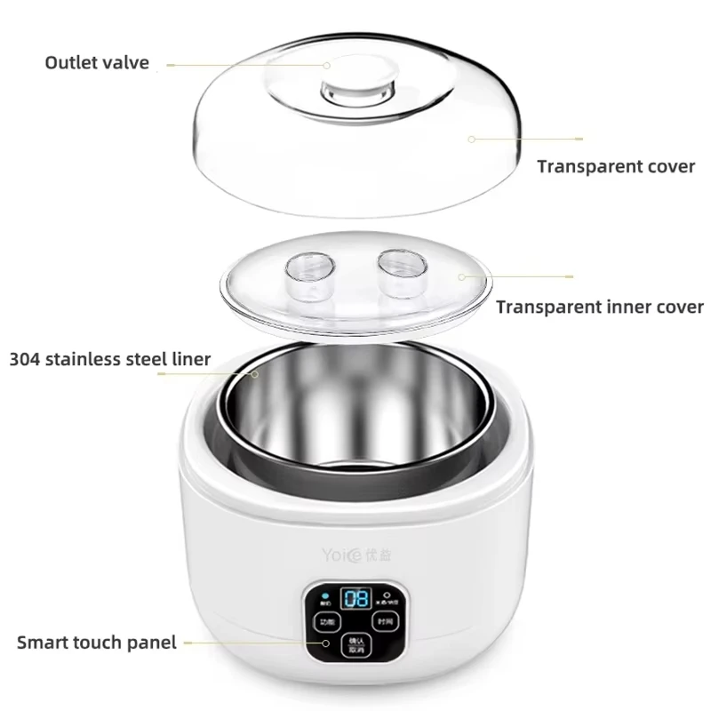 1L Electric Yogurt Maker Machine Automatic 3 in 1 Natto Rice Wine Machine Stainless Steel Liner DIY Yogurt Tools For Home 220V
1L Electric Yogurt Maker Machine Automatic 3 in 1 Natto Rice Wine Machine Stainless Steel Liner DIY Yogurt Tools For Home 220V