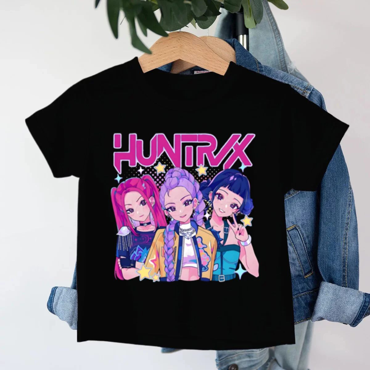KPop Demon Hunters T-shirts Children Summer Casual Short Sleeve Tees 2025 Hot Movie Print Tops K-POP Huntrix Print Kids T-shirt
KPop Demon Hunters T-shirts Children Summer Casual Short Sleeve Tees 2025 Hot Movie Print Tops K-POP Huntrix Print Kids T-shirt