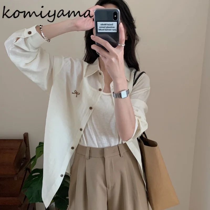 Bow Shirts & Blouses Long Sleeve 2025 Woman Blusas Laple Neck Ropa Mujer Single Breasted Camisas Autumn Roupas with Camis
Bow Shirts & Blouses Long Sleeve 2025 Woman Blusas Laple Neck Ropa Mujer Single Breasted Camisas Autumn Roupas with Camis