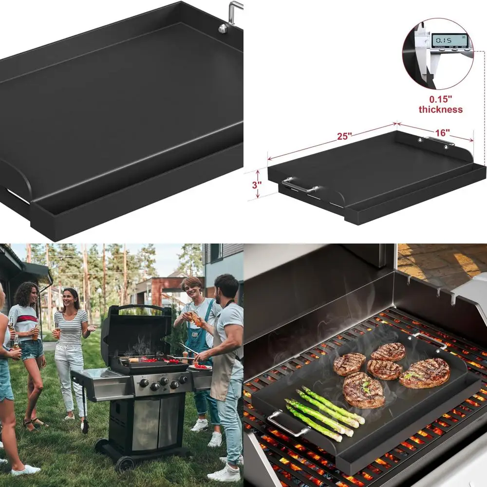Universal Nonstick Griddle Plate - 25x16 Flat Top for Gas Grills, BBQ, Camping, and Outdoor Cooking
Universal Nonstick Griddle Plate - 25x16 Flat Top for Gas Grills, BBQ, Camping, and Outdoor Cooking