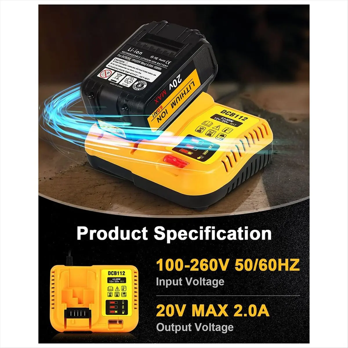 Y17A DCB112 Battery Charger Replacement for Dewalt Battery Charger for Dewalt 12V 20V Max Lithium Battery EU Plug
Y17A DCB112 Battery Charger Replacement for Dewalt Battery Charger for Dewalt 12V 20V Max Lithium Battery EU Plug