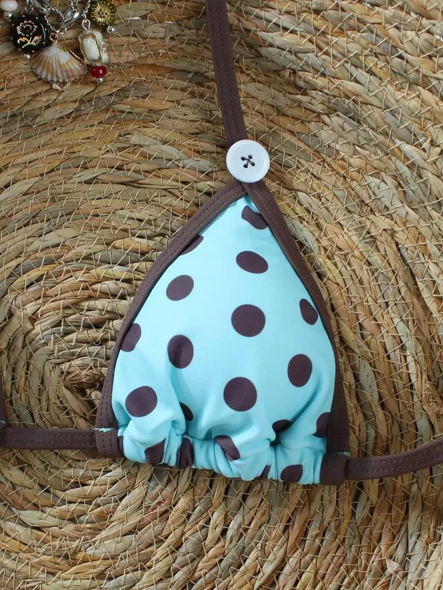 Women Polka Dot Triangle Bikini Top High Elasticity Beach Swimsuit
Women Polka Dot Triangle Bikini Top High Elasticity Beach Swimsuit