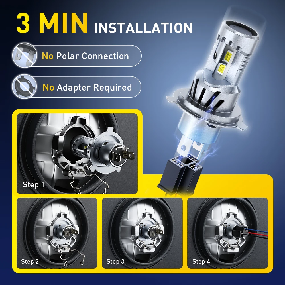 AUXITO 2Pcs 25000LM H4 LED Headlights Canbus 80W Powerful Car Bulbs 9003 HB2 High Low Beam Plug And Play With Dual Fan Car Light
AUXITO 2Pcs 25000LM H4 LED Headlights Canbus 80W Powerful Car Bulbs 9003 HB2 High Low Beam Plug And Play With Dual Fan Car Light