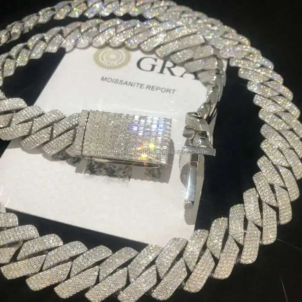 20mm Best-selling Fashion Mens Miami Cuban Chain Iced Moissanite Diamond S925 Silver Plated 18k Hip Hop Jewelry Necklace
20mm Best-selling Fashion Mens Miami Cuban Chain Iced Moissanite Diamond S925 Silver Plated 18k Hip Hop Jewelry Necklace
