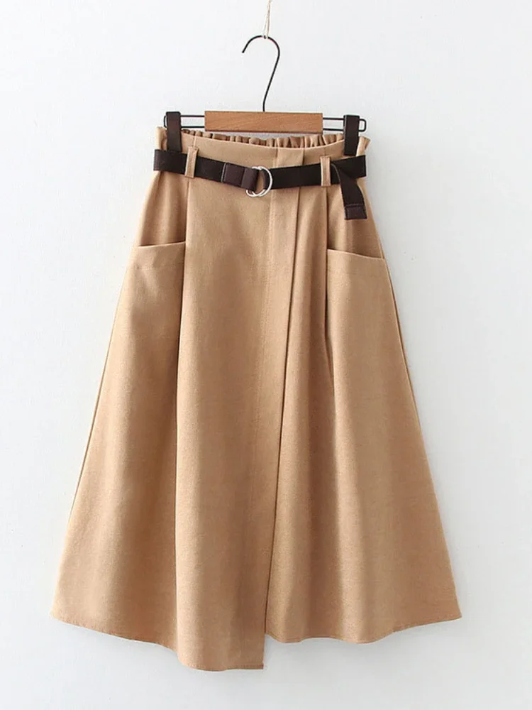 2025 New Women Casual Skirts Spring and Autumn Solid High Waist Irregular Pockets Midi Skirts Fashion Simple Elegant Saia Faldas
2025 New Women Casual Skirts Spring and Autumn Solid High Waist Irregular Pockets Midi Skirts Fashion Simple Elegant Saia Faldas