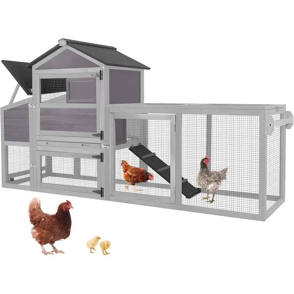 Large Chicken Coop with Run or 4-6 Chickens, Mobile Chicken Coop with Wheels & Handle, Outdoor Wooden Hen House with Nesting Box
Large Chicken Coop with Run or 4-6 Chickens, Mobile Chicken Coop with Wheels & Handle, Outdoor Wooden Hen House with Nesting Box