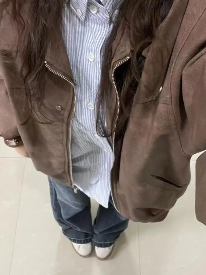 Fashionable Suede Collar Jacket Men's Spring Autumn New Style Retro High-End American Couple's Jacket Top Loose Fit Zipper Po...
Fashionable Suede Collar Jacket Men's Spring Autumn New Style Retro High-End American Couple's Jacket Top Loose Fit Zipper Po...