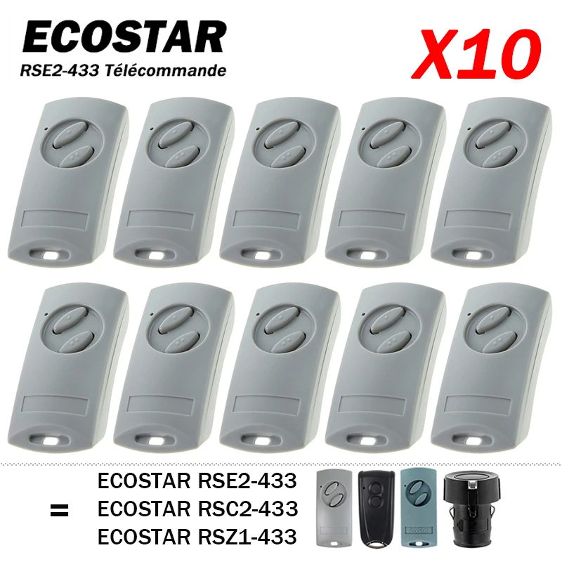 ECOSTAR 433MHz Gate Remote Control Compatible With ECOSTAR RSE2 RSC2 RSZ1 433 Garage Remote Control Liftronic 500 700 800 Motors