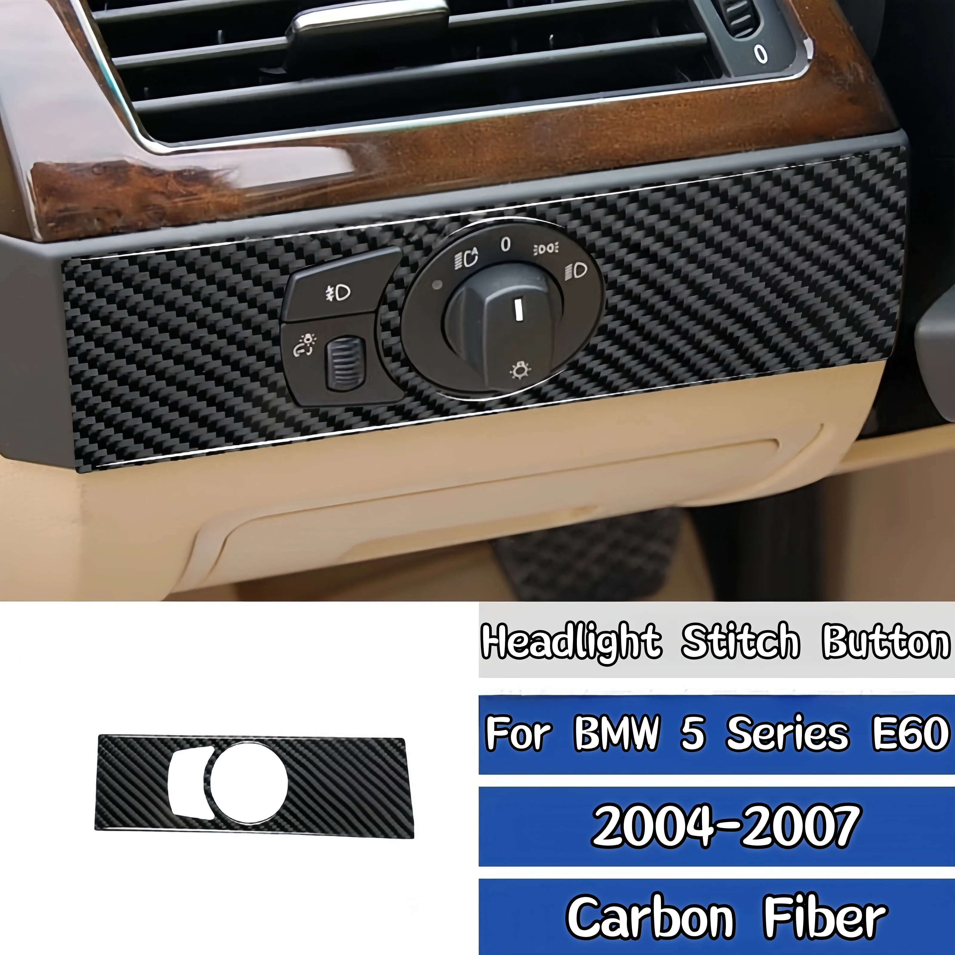 For BMW E60 2004-2007 Carbon Fiber Auto Headlight Switch Button Panel Trim Cover Sticker Car Interior Decor Styling Accessories
For BMW E60 2004-2007 Carbon Fiber Auto Headlight Switch Button Panel Trim Cover Sticker Car Interior Decor Styling Accessories