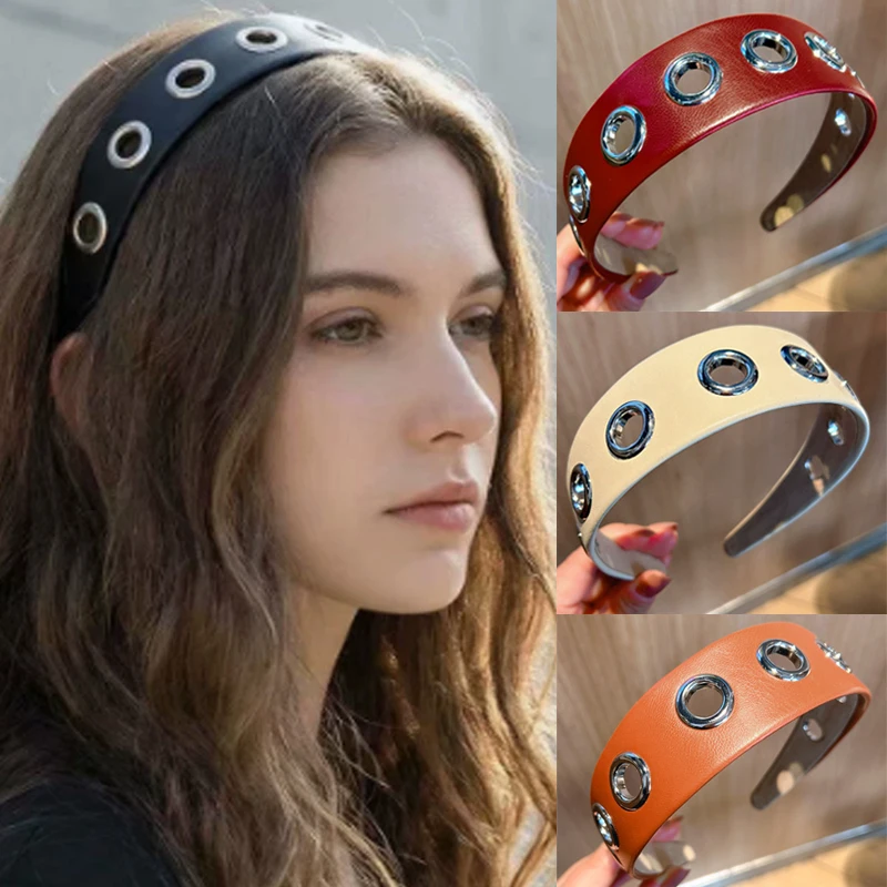 Leather Headband Gothic Black Red White Hollowed Out Wide Headband Rock Punk Headband Steampunk Women Fashion Hair Accessories
Leather Headband Gothic Black Red White Hollowed Out Wide Headband Rock Punk Headband Steampunk Women Fashion Hair Accessories