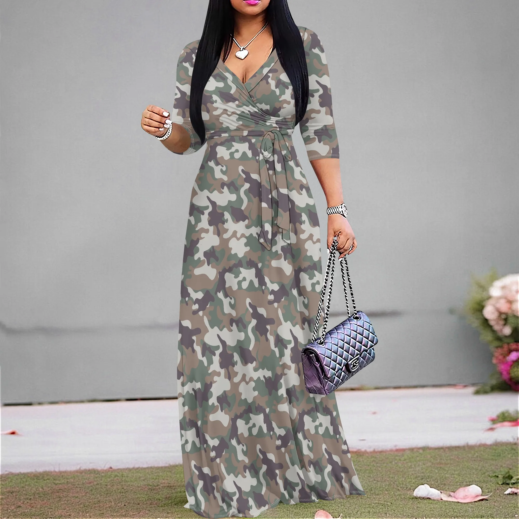 Army Camo Long Maxi Dress for Women S-3XL Stylish Military Look Casual Streetwear Fall Outfits
Army Camo Long Maxi Dress for Women S-3XL Stylish Military Look Casual Streetwear Fall Outfits