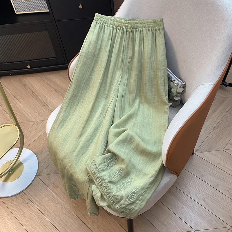 plus Size Casual Pants Drapey Wide Leg Cotton Linen Embroidered Harlan Straight Leg Trousers Comfortable Breathable Summer New
plus Size Casual Pants Drapey Wide Leg Cotton Linen Embroidered Harlan Straight Leg Trousers Comfortable Breathable Summer New