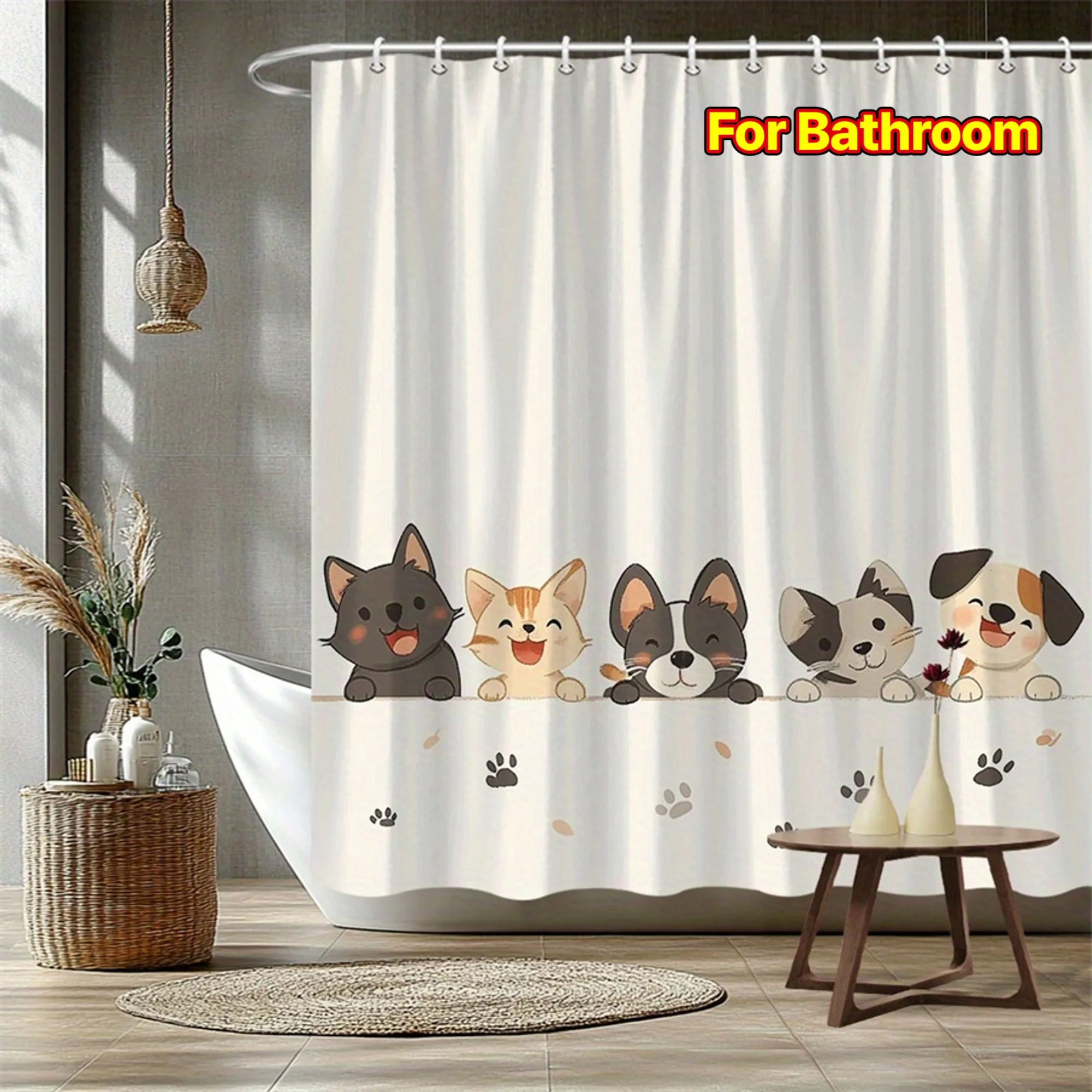 Cute Cats And Dogs Shower Curtain Pet Lover Design Bathroom Decor Fun Animal Art Waterproof Bath Curtain
Cute Cats And Dogs Shower Curtain Pet Lover Design Bathroom Decor Fun Animal Art Waterproof Bath Curtain
