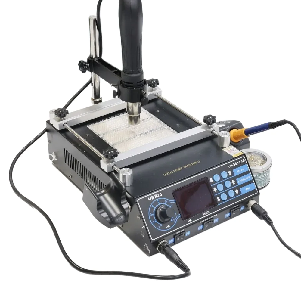 YIHUA 853AAA 1200W Preheating Station PCB Preheater Soldering Station BGA Rework Station Soldering Iron Heat Gun Welding 
YIHUA 853AAA 1200W Preheating Station PCB Preheater Soldering Station BGA Rework Station Soldering Iron Heat Gun Welding