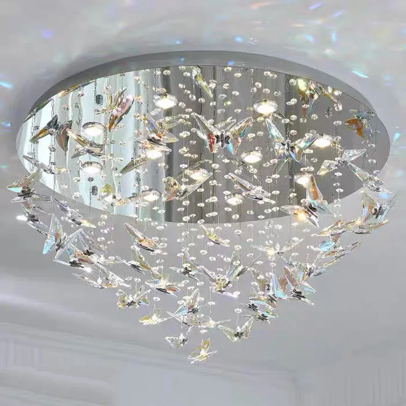 Nordic LED stairwell ceiling chandelier, butterfly crystal pendant lamp, lustre, hotel dimmable decoration
Nordic LED stairwell ceiling chandelier, butterfly crystal pendant lamp, lustre, hotel dimmable decoration