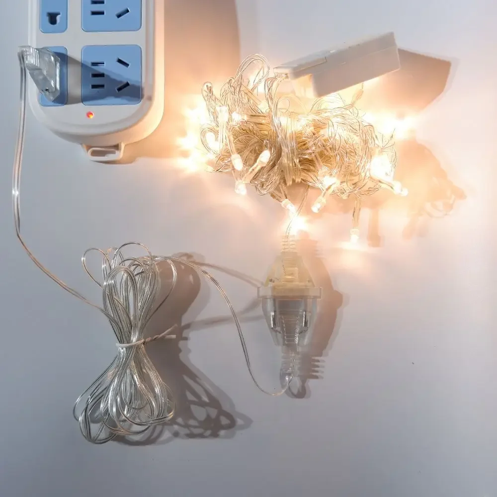 Light Christmas Lights Cable Plug Light String Extension Cord Power Extension Cord Transparent Extension Cable Extender Wire