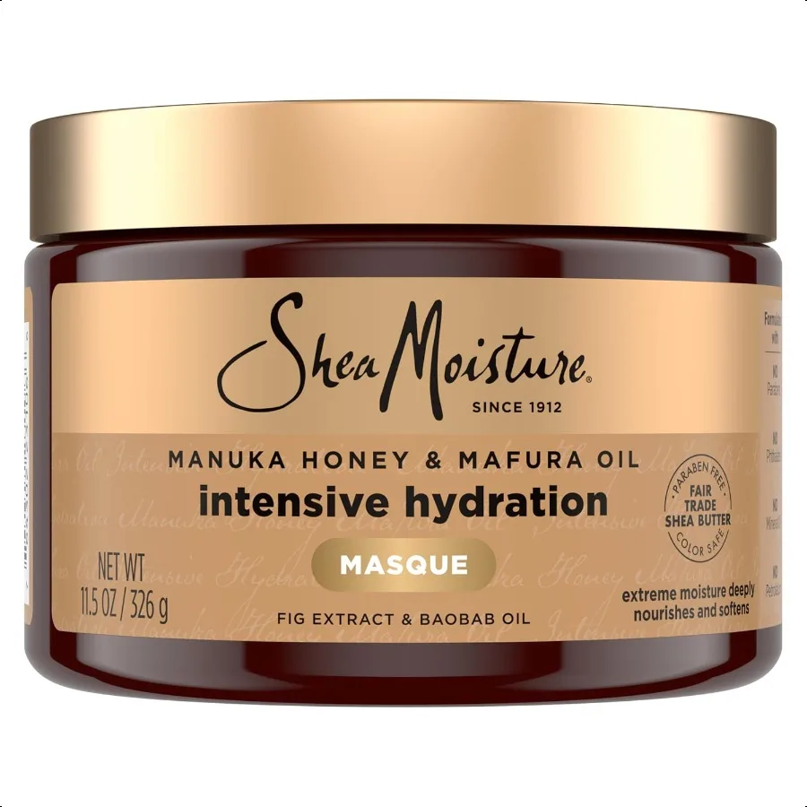 SheaMoisture Intensive Hydration Hair Masque Manuka Honey Mafura Oil For Dry Damaged Hair Deep Conditioning Hair Treatment 11.5
SheaMoisture Intensive Hydration Hair Masque Manuka Honey Mafura Oil For Dry Damaged Hair Deep Conditioning Hair Treatment 11.5
