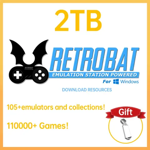 Games Download Resource with 110000+ Retro Games Retrobat System 70+ Emulators for PS3/PS2/PS1/PSP/DC/Wii/N64 for Win PC/Laptop