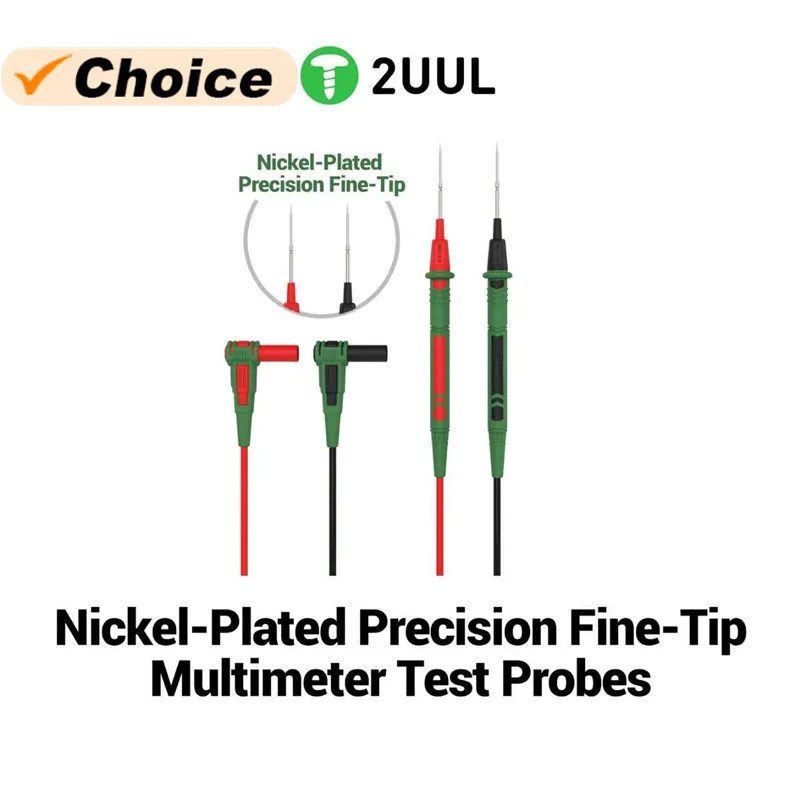 2UUL MT02 Nickel-Plated Precision FineTip Multimeter Test Probes Replaceable Probe Test Wire Probe Current Voltmeter Tester Wire
2UUL MT02 Nickel-Plated Precision FineTip Multimeter Test Probes Replaceable Probe Test Wire Probe Current Voltmeter Tester Wire