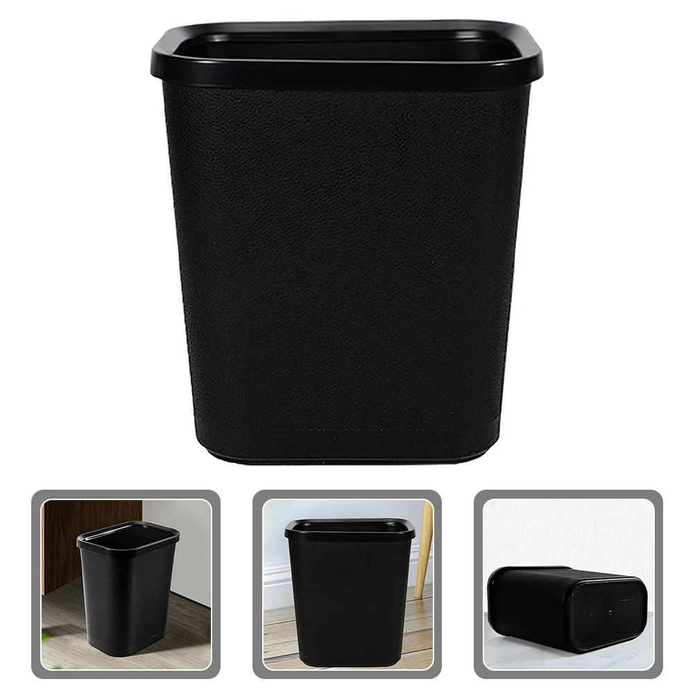 Thickened Trash Can Without Lid Bathroom Waste Baskets Office Bin Black Plastic Garbage Bins 
Thickened Trash Can Without Lid Bathroom Waste Baskets Office Bin Black Plastic Garbage Bins