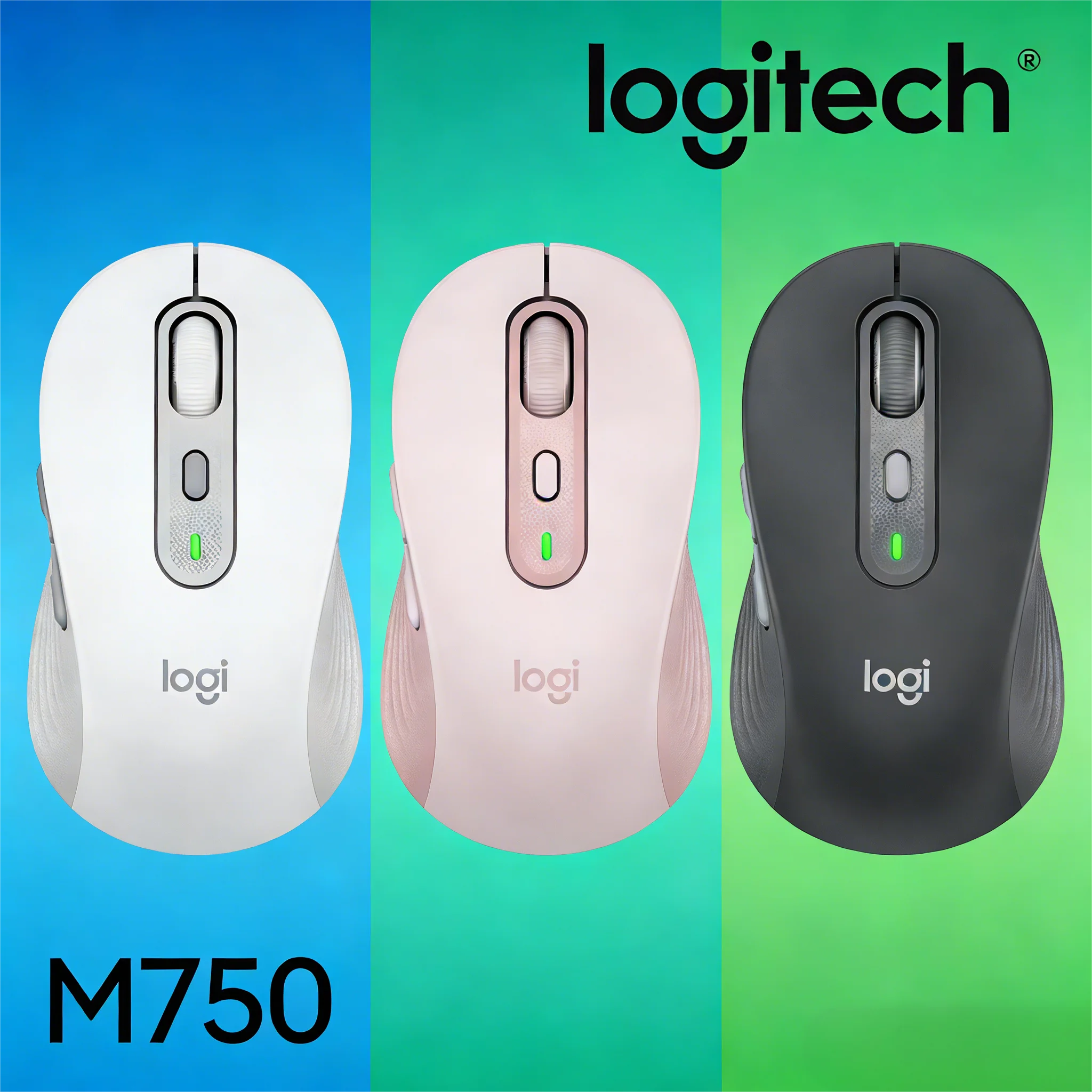 M750 Wireless Mouse, Logitech Dual-Mode Bluetooth, Silent, Cross-Device Transfer for Office & Business
M750 Wireless Mouse, Logitech Dual-Mode Bluetooth, Silent, Cross-Device Transfer for Office & Business