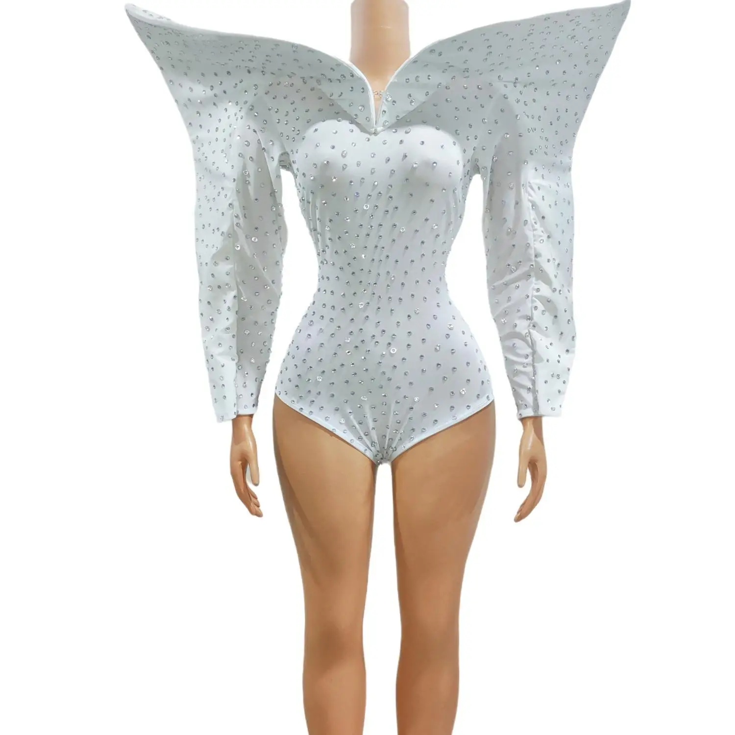 Baicai White Design Long Sleeved Sparkly Rhinestone Bodysuit Nightclub Sexy Stage Performance Wear Party gig Showgirl Outfit
Baicai White Design Long Sleeved Sparkly Rhinestone Bodysuit Nightclub Sexy Stage Performance Wear Party gig Showgirl Outfit