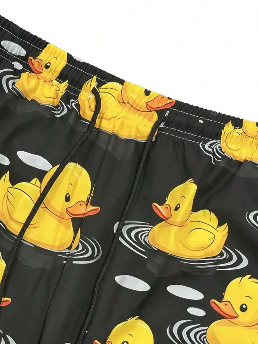 Mens Casual Shorts Breathable Polyester Duck Print Elastic Waist Drawstring For Sports Daily Wear
Mens Casual Shorts Breathable Polyester Duck Print Elastic Waist Drawstring For Sports Daily Wear