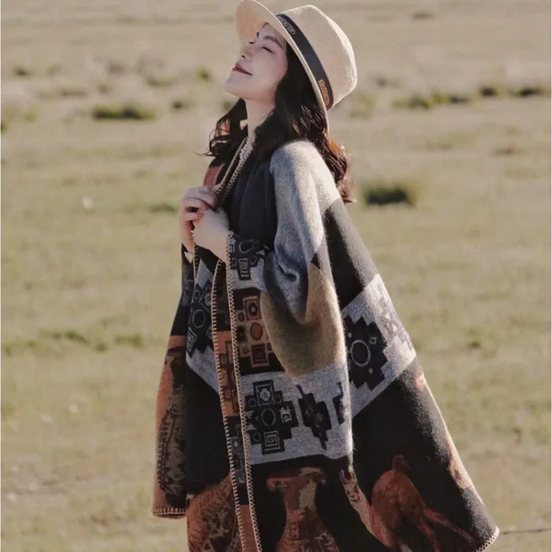 GypsyLady Ethinc Pattern Cloaks Capes Autumn Spring Women Floral Knitted Poncho Capes Vintage Hippie Cloak Poncho Tops Outwear
GypsyLady Ethinc Pattern Cloaks Capes Autumn Spring Women Floral Knitted Poncho Capes Vintage Hippie Cloak Poncho Tops Outwear