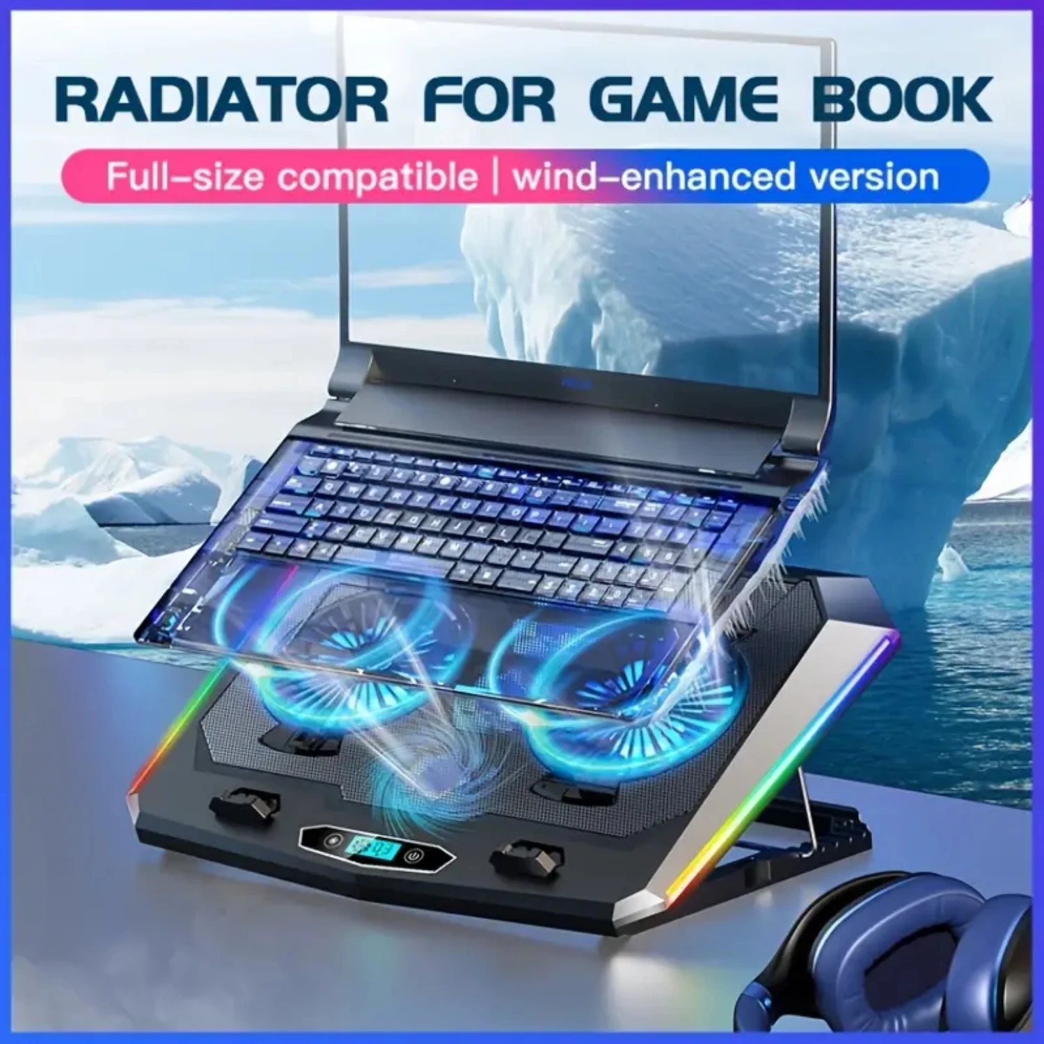 D10 Laptop Cooling Pad Desktop Gaming Laptop Cooler Laptop Fan Cooling Stand With 5 Silent Cooling Fans, Suitable For 15.6-17.3
D10 Laptop Cooling Pad Desktop Gaming Laptop Cooler Laptop Fan Cooling Stand With 5 Silent Cooling Fans, Suitable For 15.6-17.3
