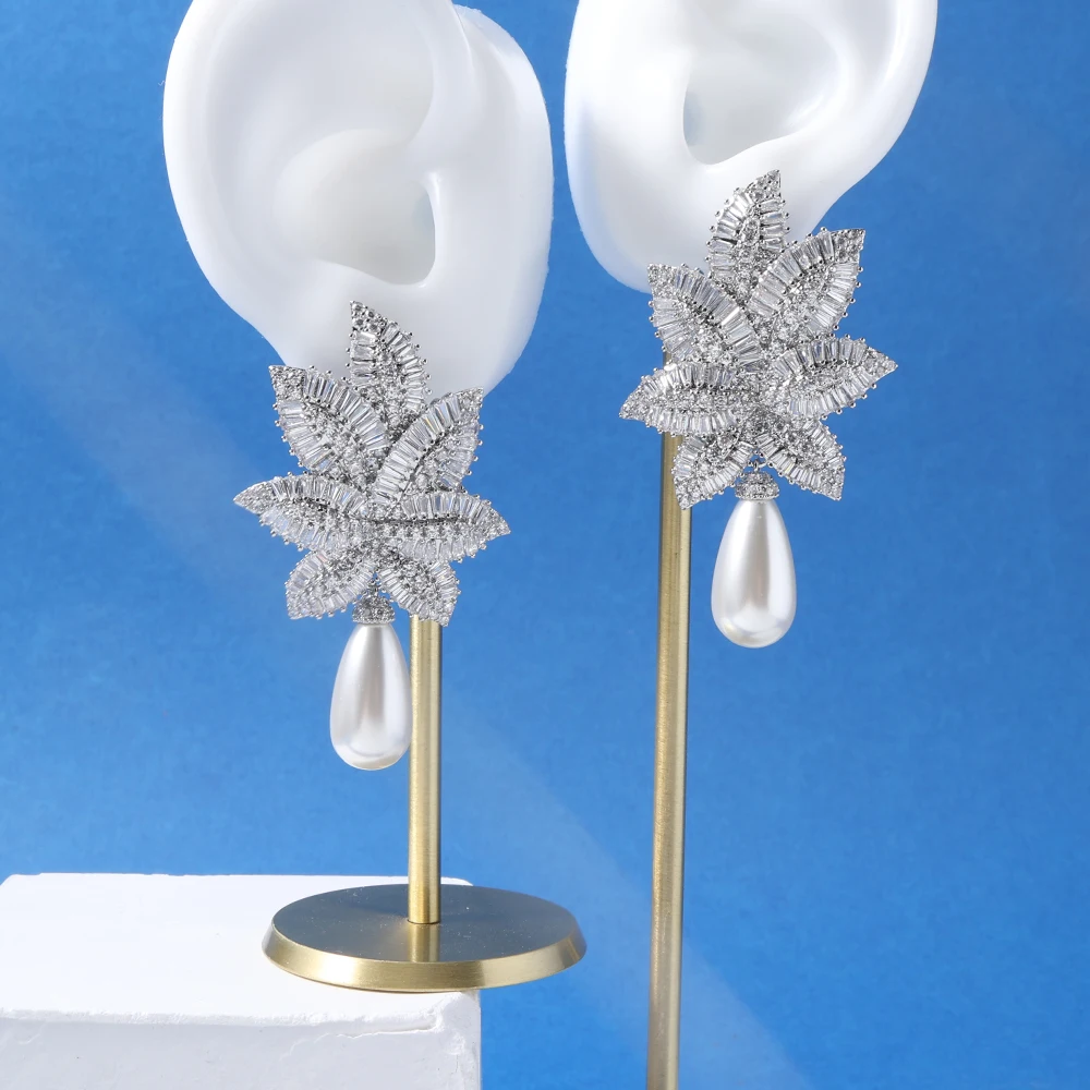TIRIM Pearl Earrings for Women Luxury Trendy Gift Leaf Shape Cubic Zircon Banquet Nigeria Jewelry Earrings Accessories
TIRIM Pearl Earrings for Women Luxury Trendy Gift Leaf Shape Cubic Zircon Banquet Nigeria Jewelry Earrings Accessories