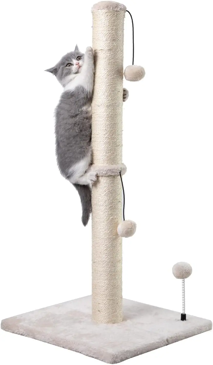 34” Tall Cat Scratching Post Premium Basics Kitten Scratcher Sisal Scratch Posts Trees with Hanging Ball for Indoor Cat
34” Tall Cat Scratching Post Premium Basics Kitten Scratcher Sisal Scratch Posts Trees with Hanging Ball for Indoor Cat