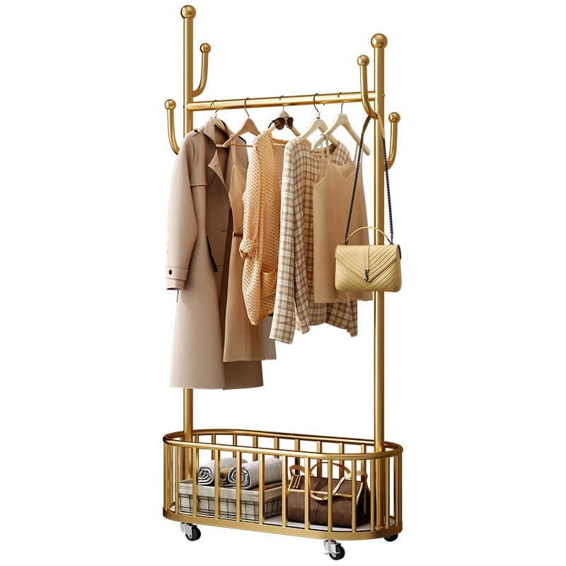 Coat Rack Bedroom Floor Household Iron Light Luxury Portable Clothes Rack Room Simple Single Pole Clothes Storage Rack
Coat Rack Bedroom Floor Household Iron Light Luxury Portable Clothes Rack Room Simple Single Pole Clothes Storage Rack